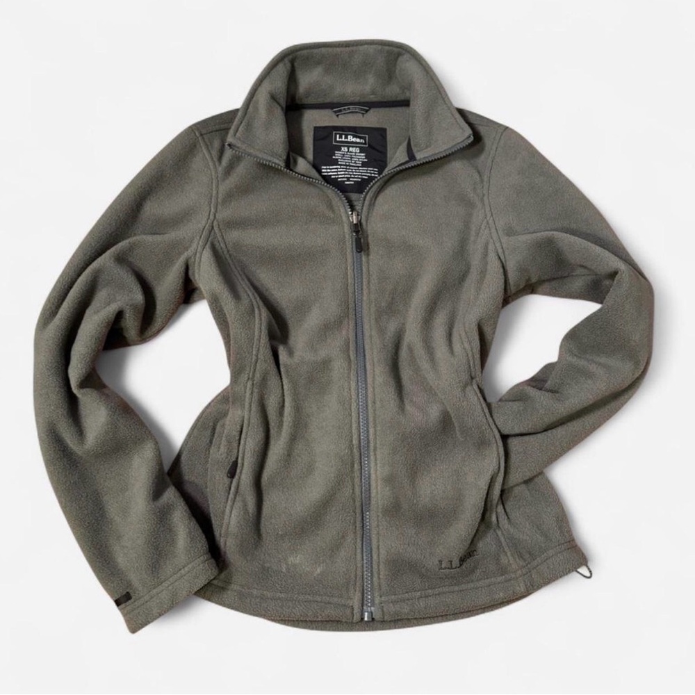 L.L. Bean Women's Fleece Full Zip Jacket in Grey